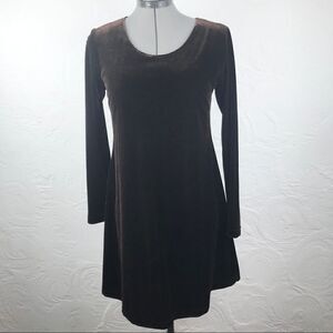 Caren Desiree Co. Brown Velvet Stretch ALine Dress